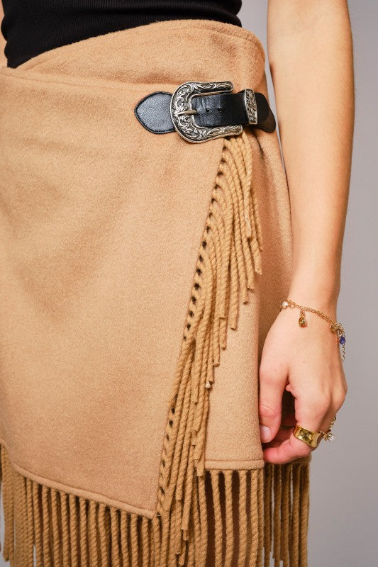 The Mesa Fringe Wrap Skirt