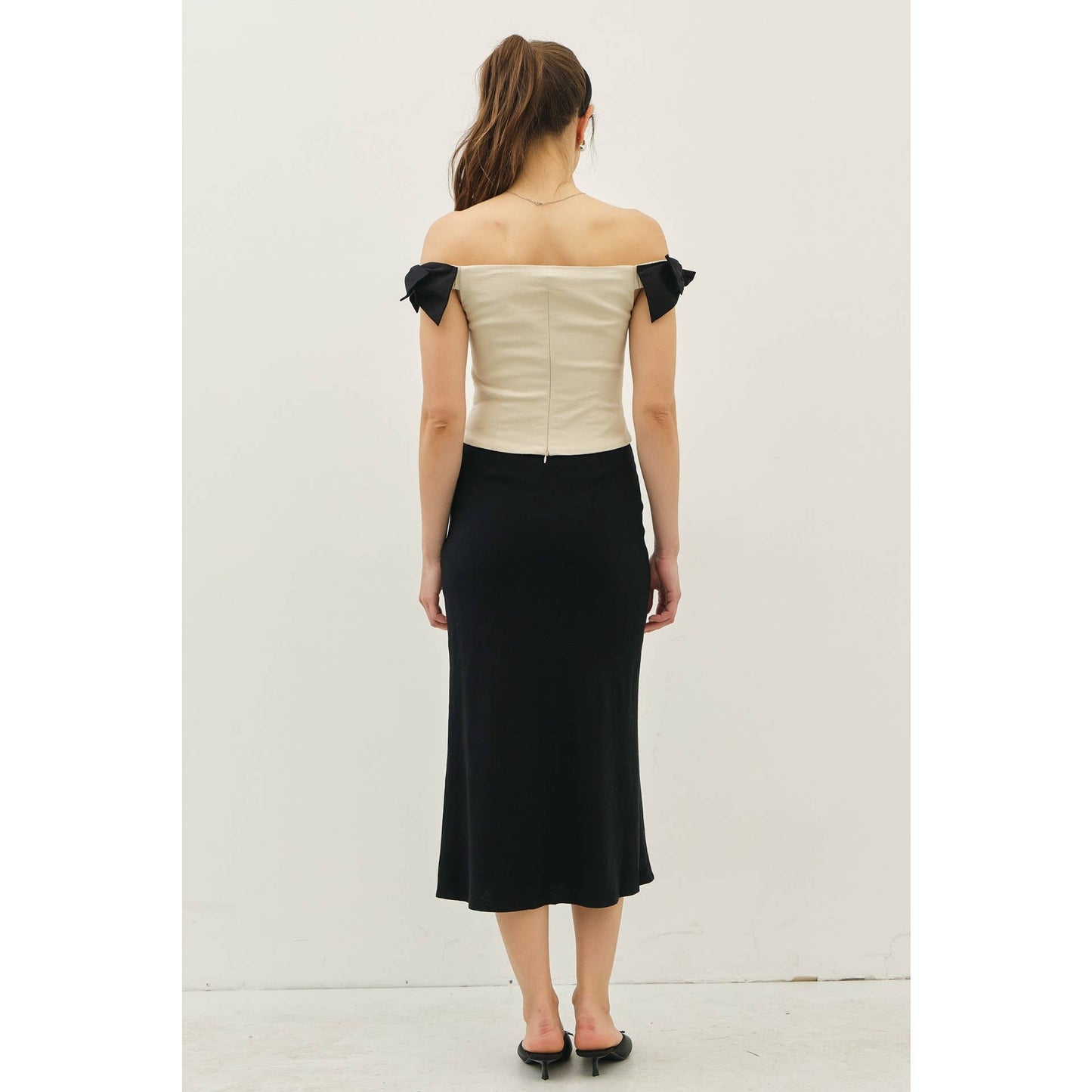 The Bethany Bow Detail Off The Shoulder Top