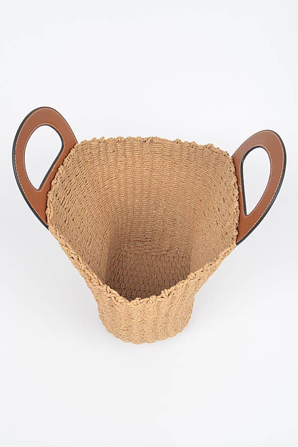 Straw Fan Clutch Bag