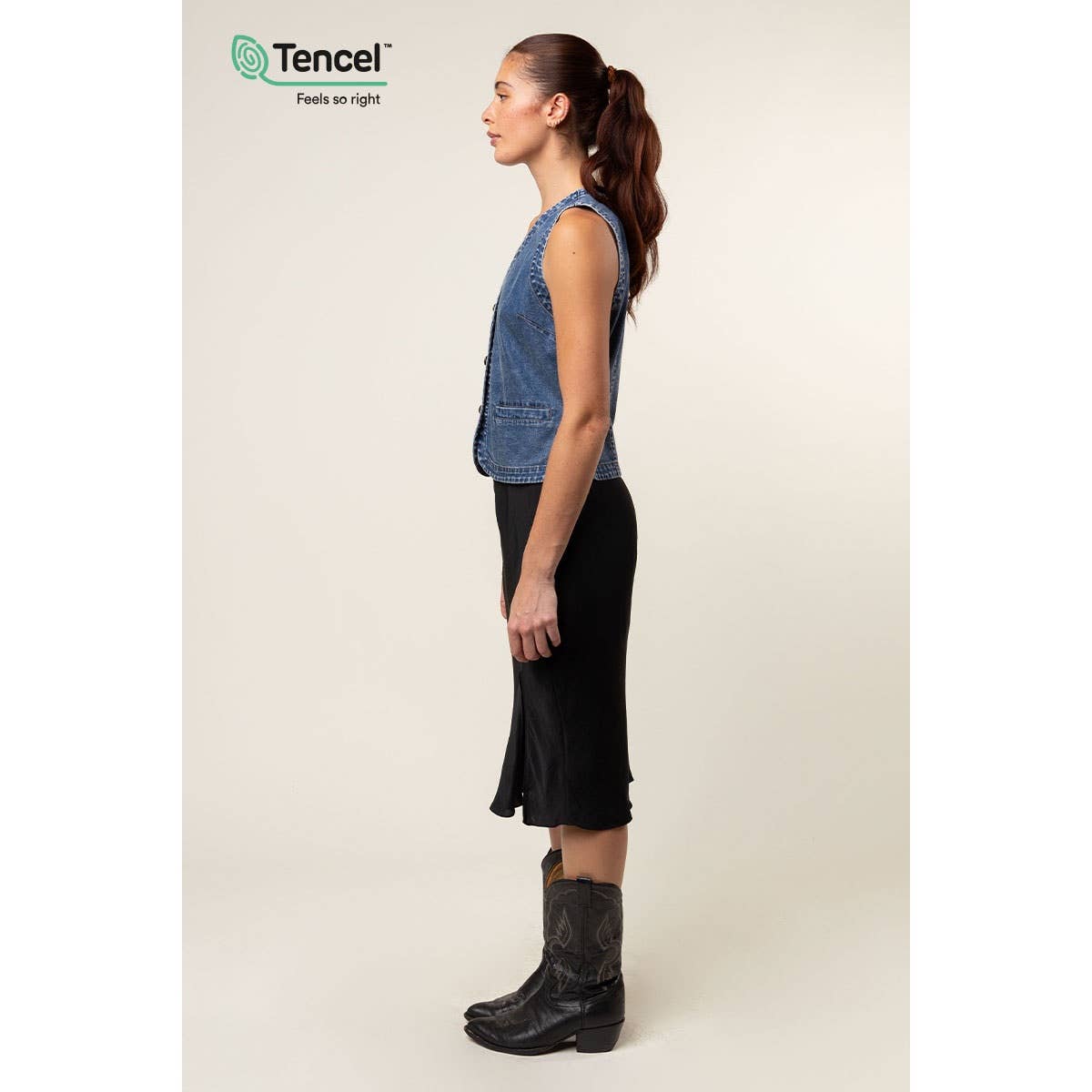 Frontier Blues Tencel Western Vest