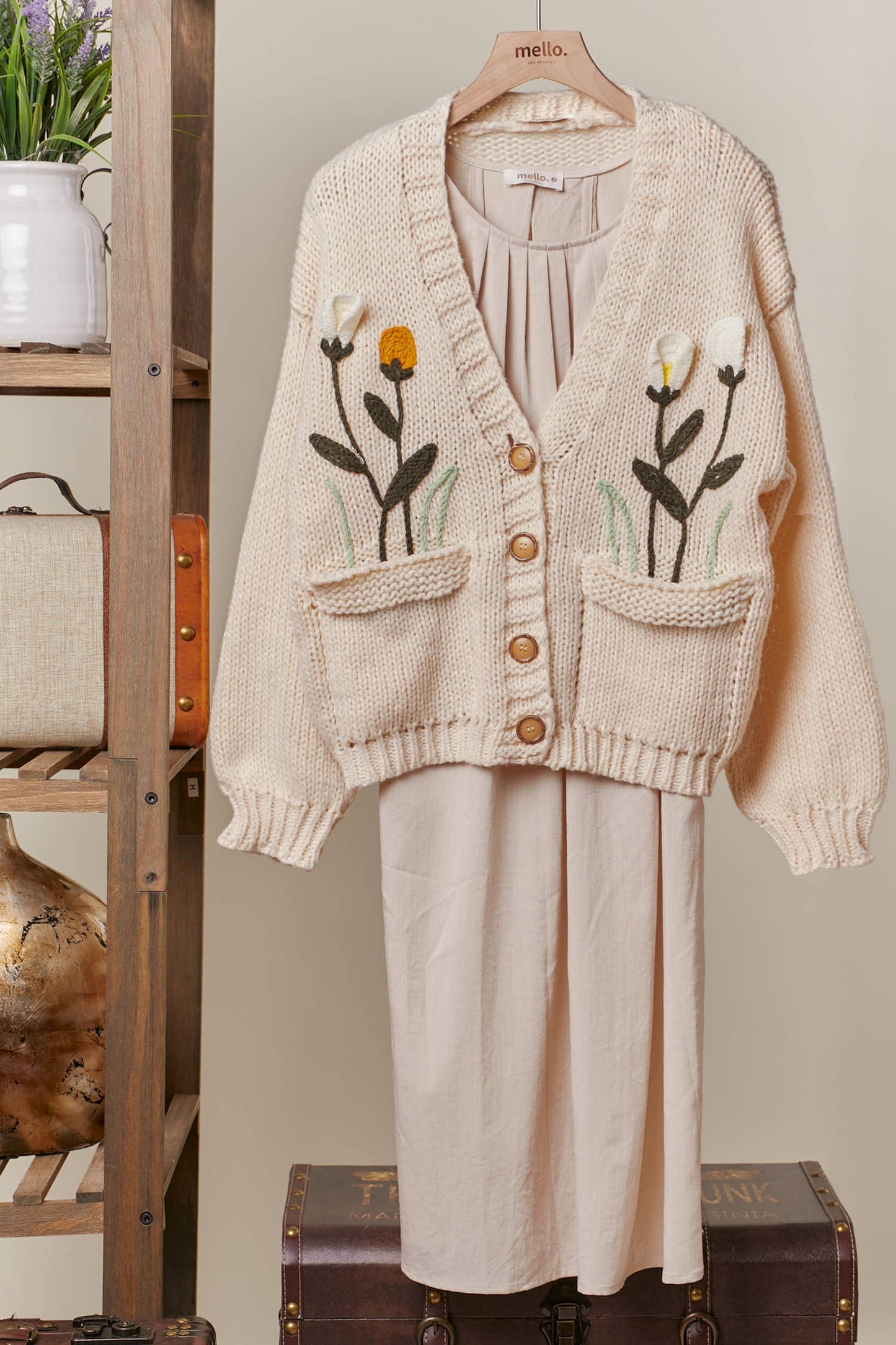 The Gabby Flower Embroidered Knit Cardigan