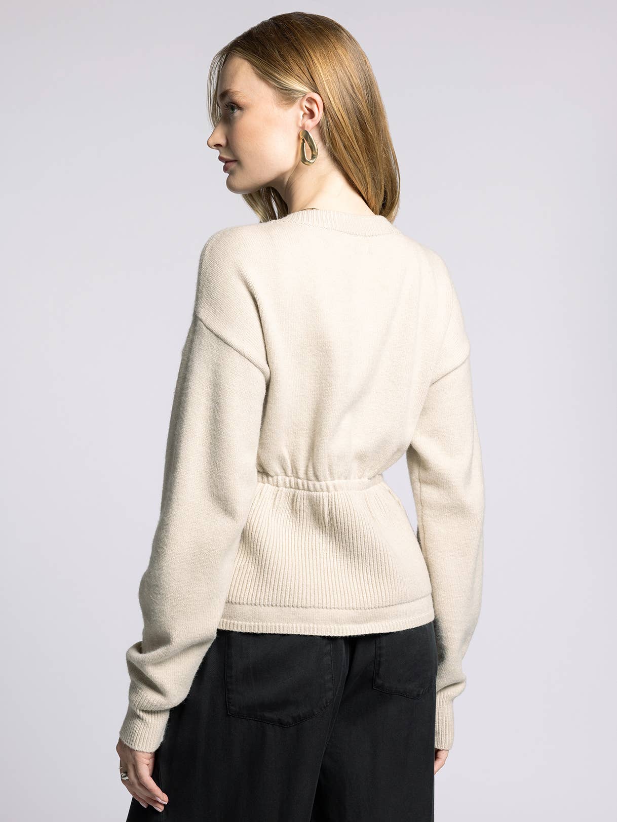 The Monroe Peplum Knit Cardigan
