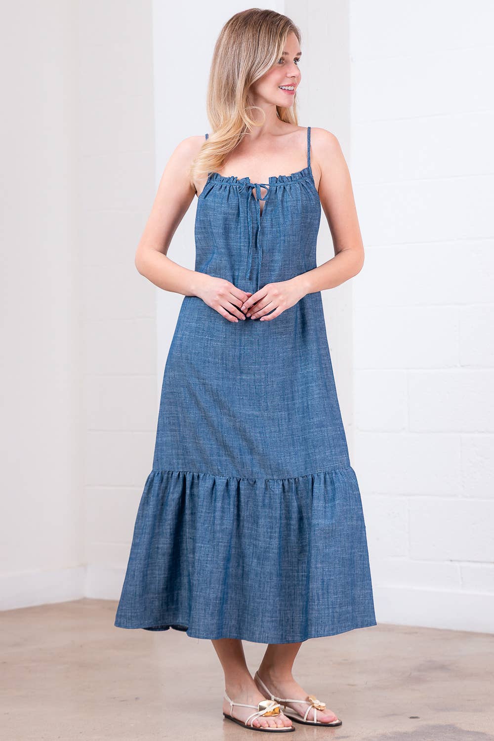 The Summer Skies Chambray Maxi Dress