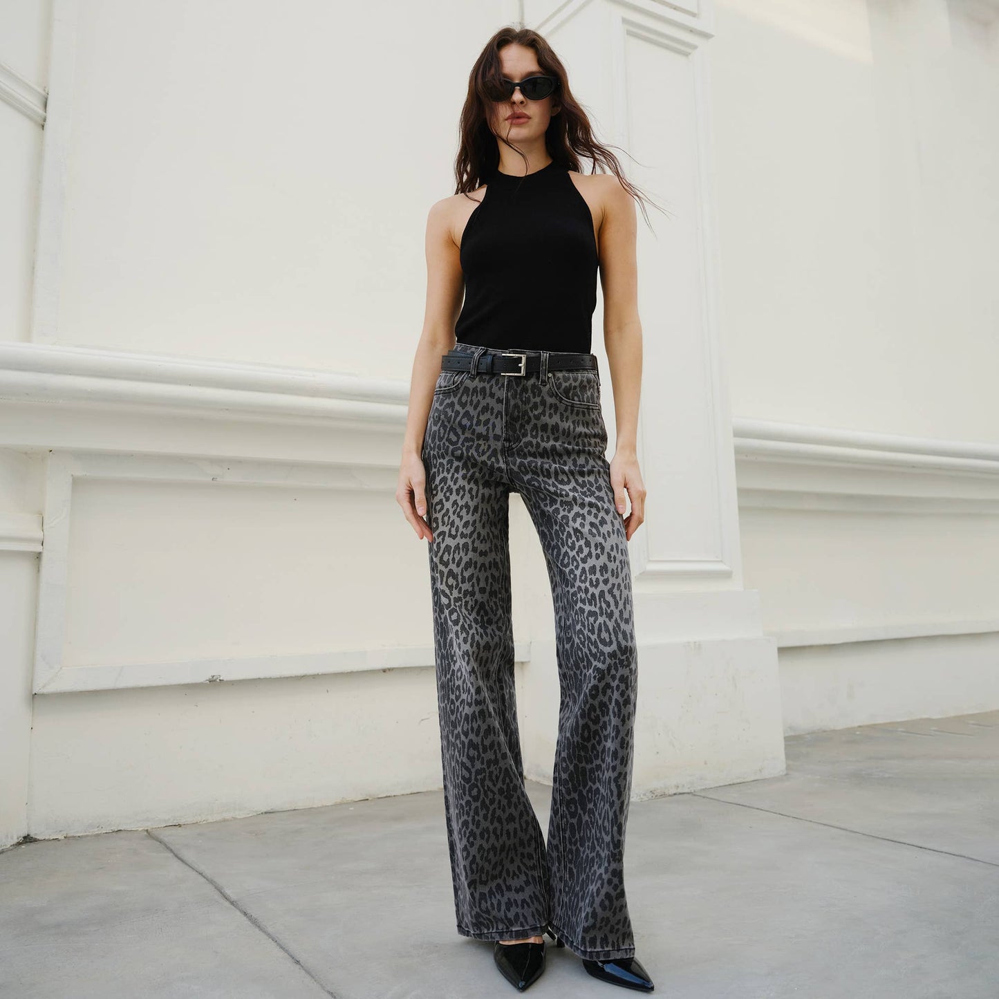 The Callie Cowgirl Black Leopard Jeans