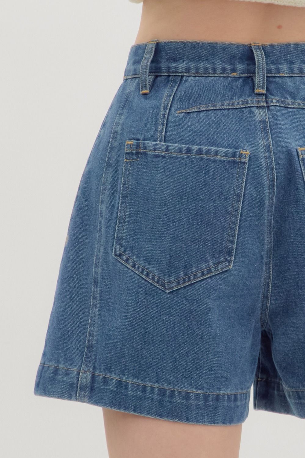 The Darcy Denim Seamed Short