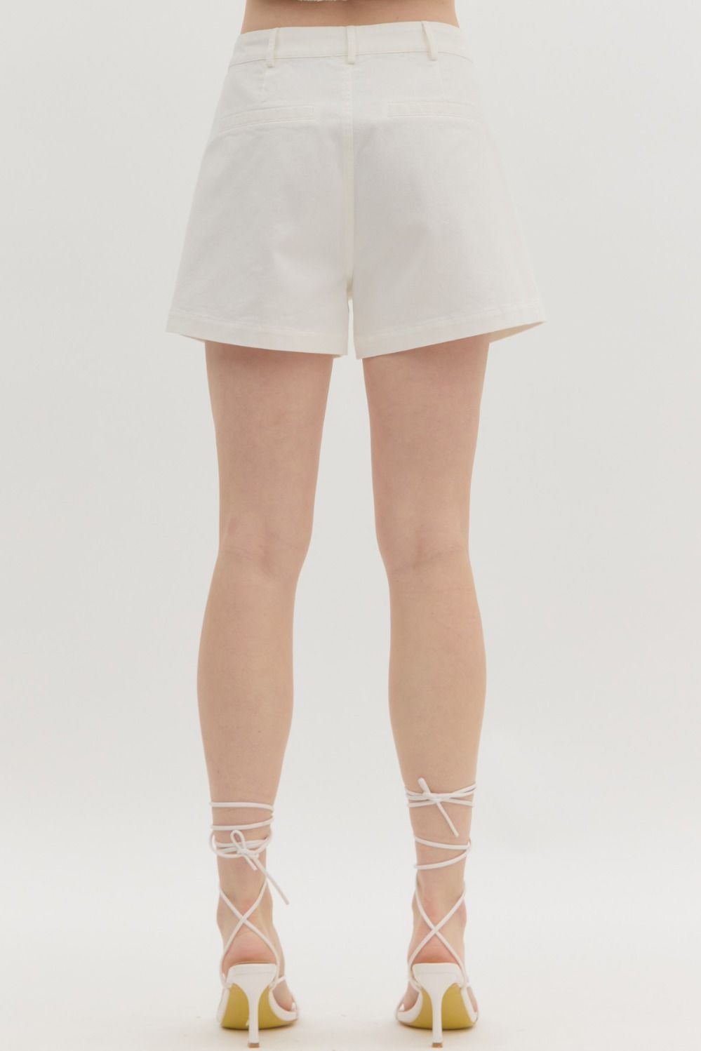 The Lucy Off White Patch Pocket Shorts