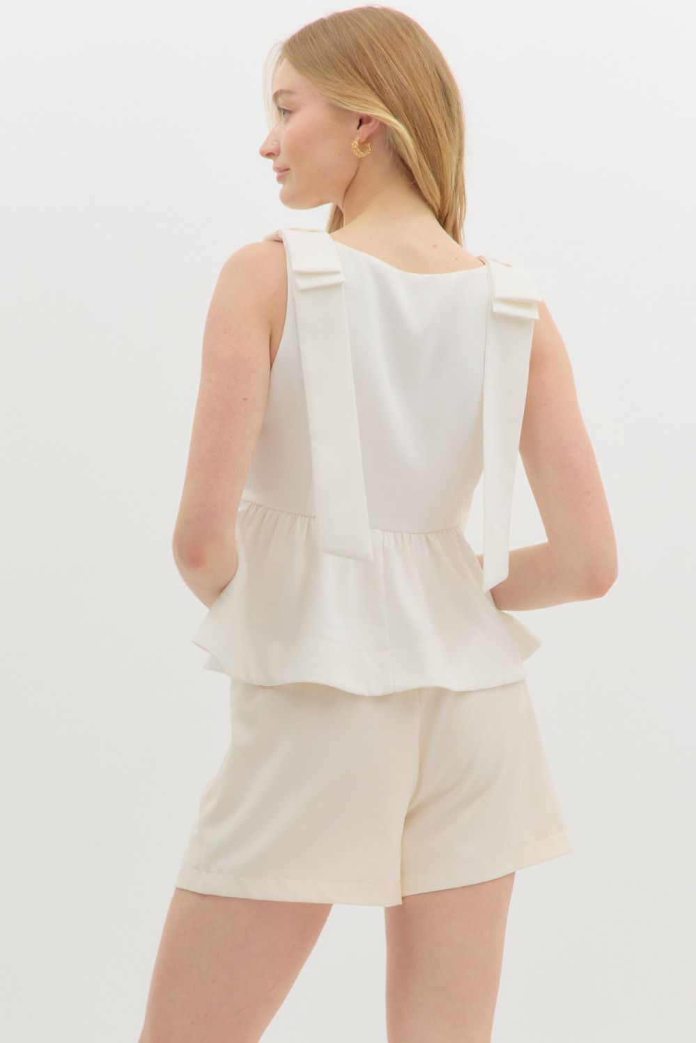 The Emmie Cream Peplum Top