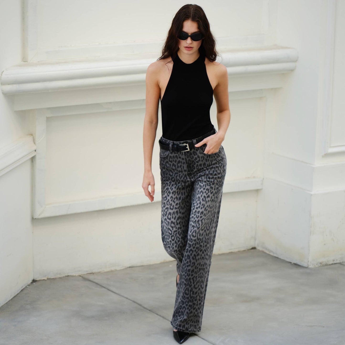 The Callie Cowgirl Black Leopard Jeans