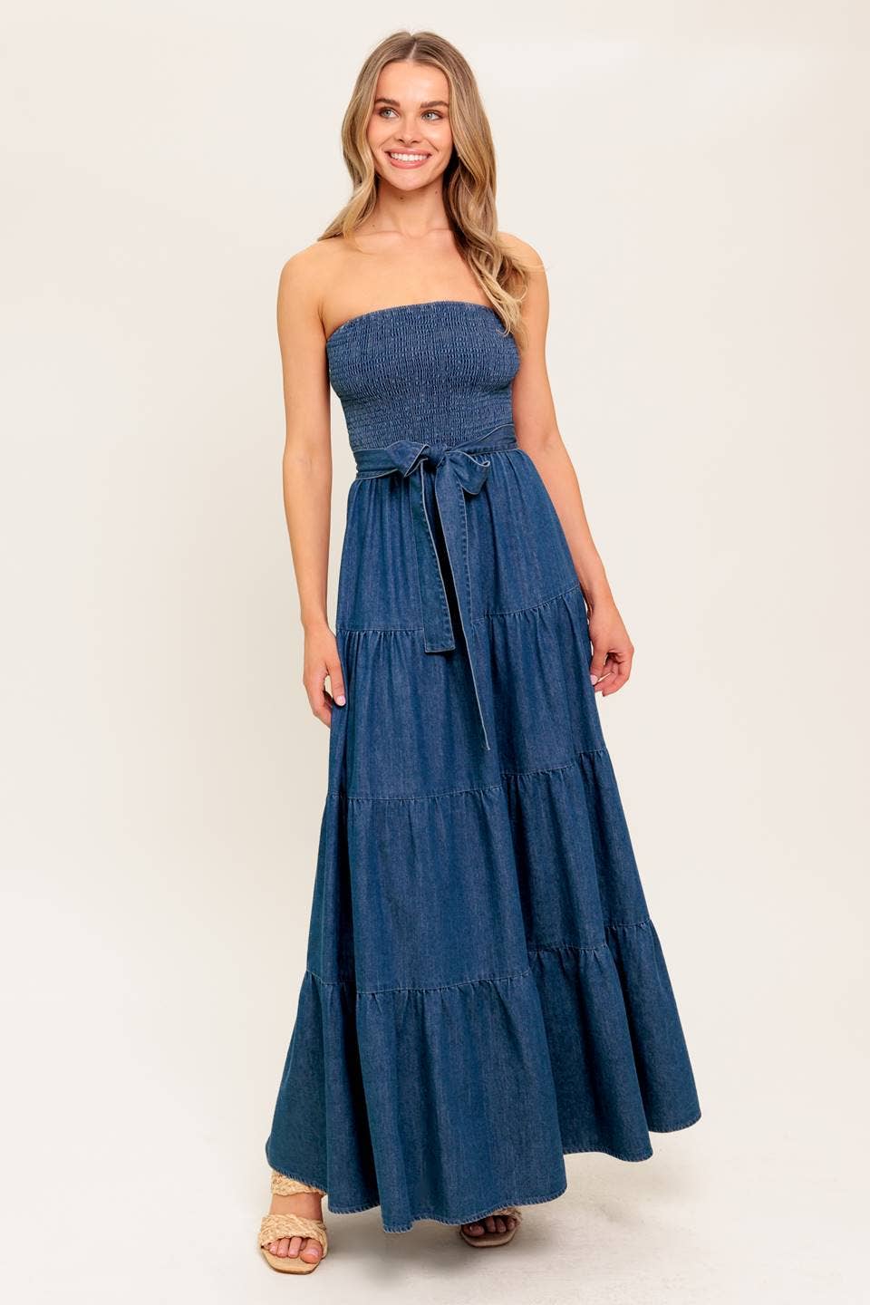 The Hattie Denim Tiered Dress