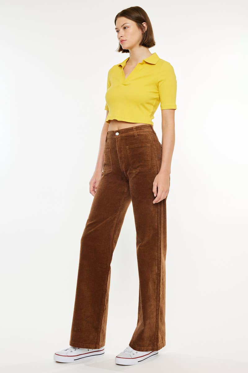 The Sedona Corduroy Wide Leg Pants — Brown