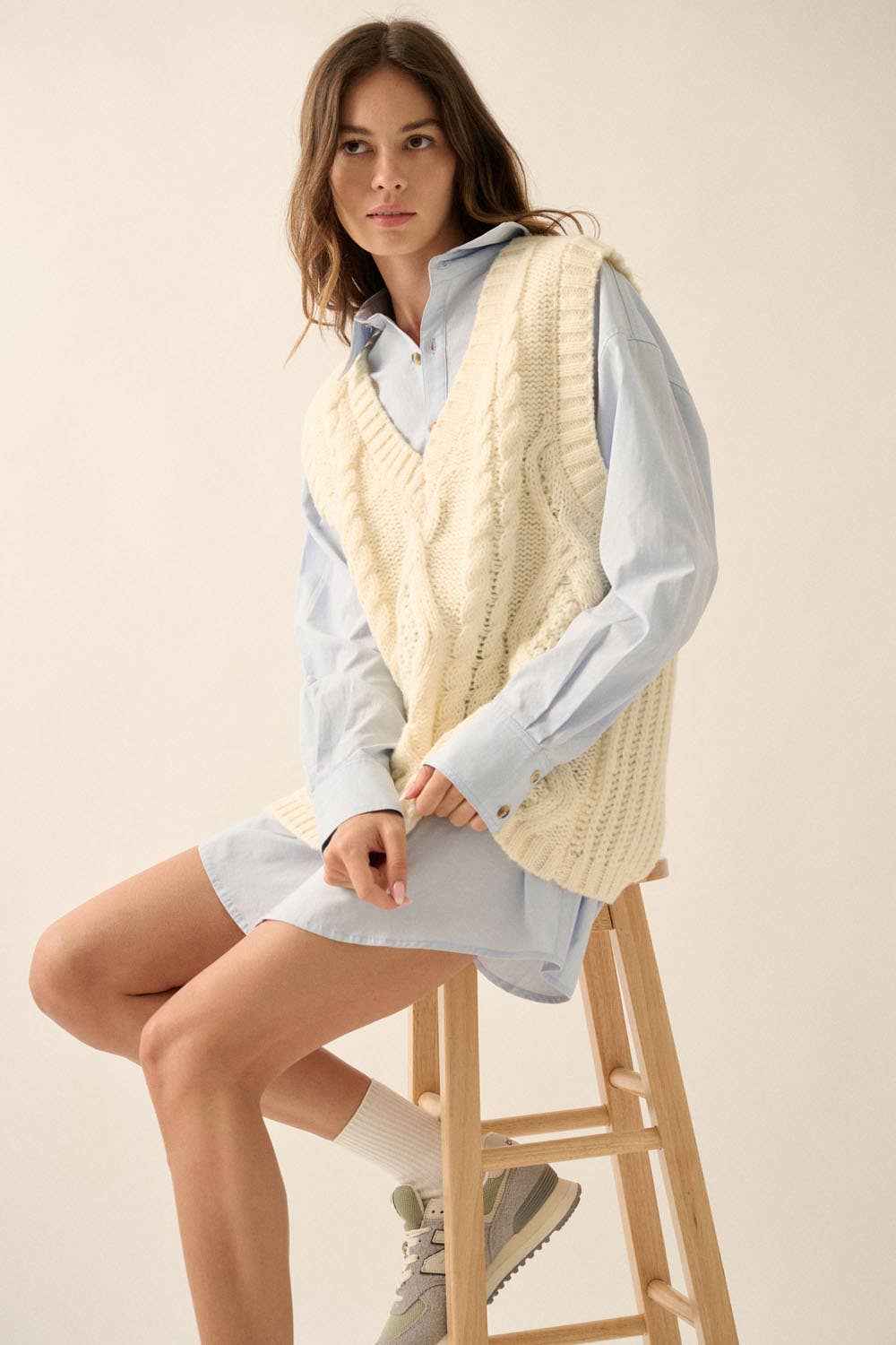 Skyline Oversized Button-Down Shirt Dress