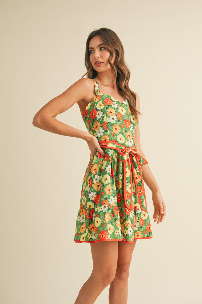 The Dixie Green Floral Dress