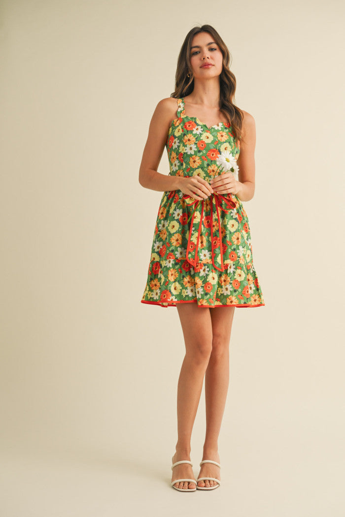 The Dixie Green Floral Dress