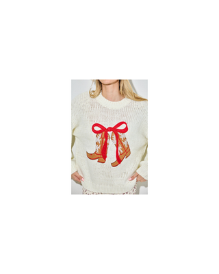The Ivory Merry Boots Sweater