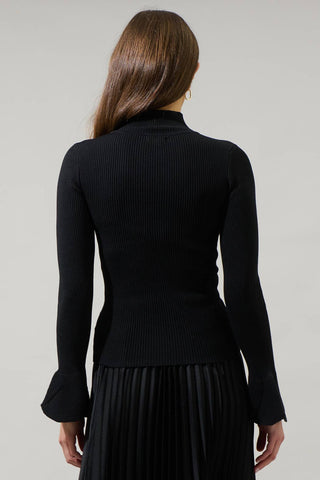 Frontier Belle Bell Sleeve Mock Neck Sweater