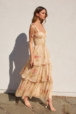 The Lorelai Corset Layered Maxi Dress