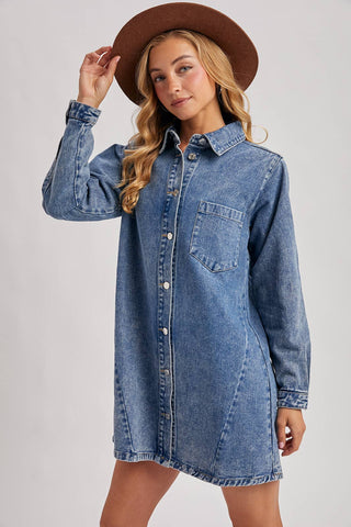 The Sandra Denim Shirt Dress