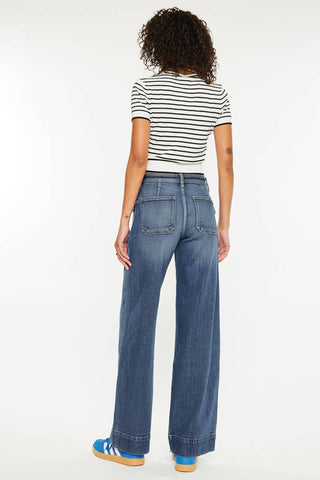 The Aurora Gold Button Jeans