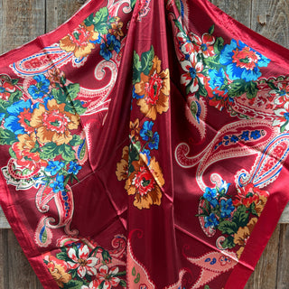 The Red Floral Wild Rag / Scarf