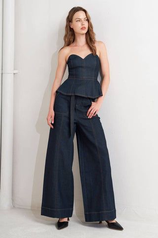 The Rhea Denim Bustier Top