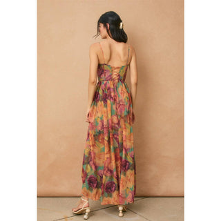 The Isabelle Parisian Floral Corset Maxi Dress
