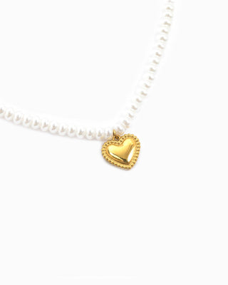 The Stainless Heart Pearl Necklace