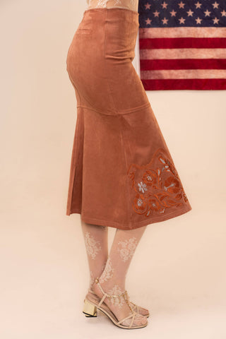 The Terracotta Bloom Midi Skirt