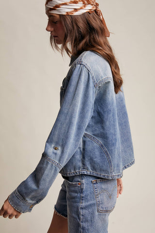 The Prairie Rose Denim Popover