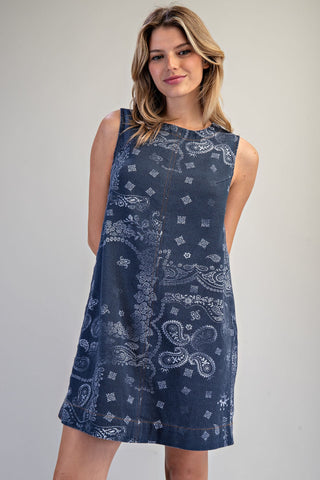 The Amy Paisley Printed Mini Dress