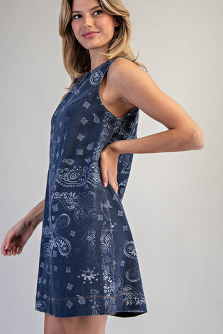 The Amy Paisley Printed Mini Dress