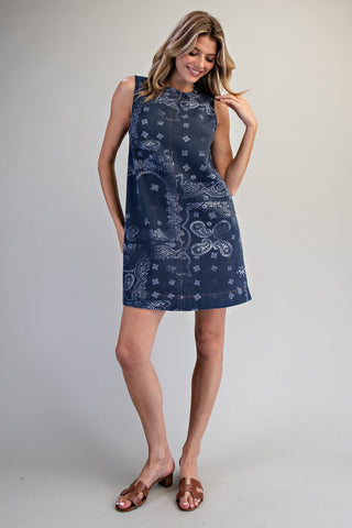 The Amy Paisley Printed Mini Dress