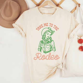 The Take Me to the Rodeo Cowgirl Graphic Tee in Natural
