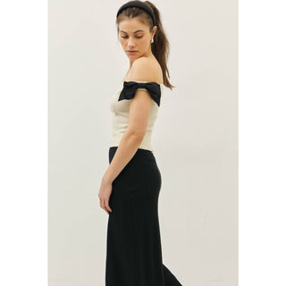 The Bethany Bow Detail Off The Shoulder Top
