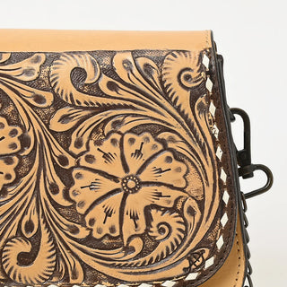 The Floral Hand-Tooled Leather Chain Strap Crossbody Bag