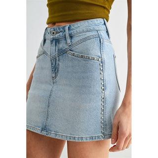 The High-Rise Studded Yoke Mini Skirt