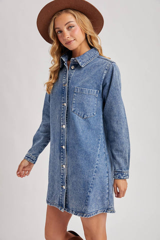 The Sandra Denim Shirt Dress
