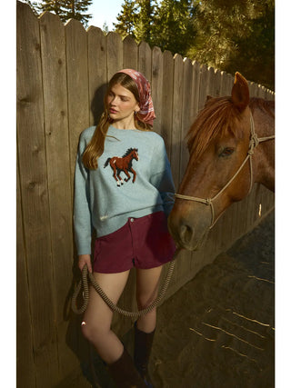 The Lexi Blue Horse Sweater