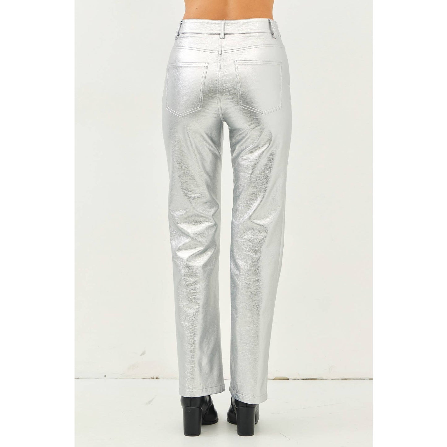 The Sissy Silver Metallic Pants