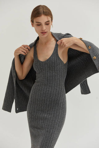 The Silver Sage Ribbed Sweater Set