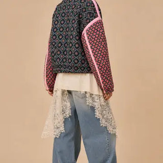The Rose Garden Patchwork Quilted Bomber Jacket