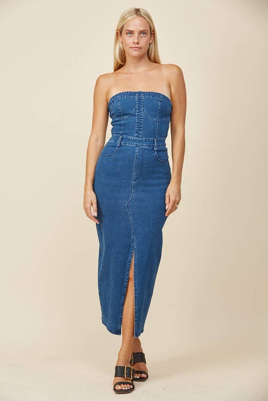 The Jewel Denim Midi Dress