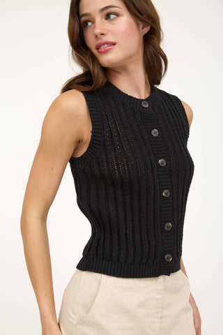 The Kate Button Down Sleeveless Knit