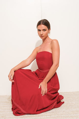 The Mandy Strapless Bustier Maxi Dress