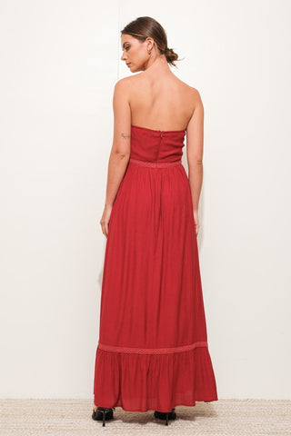 The Mandy Strapless Bustier Maxi Dress