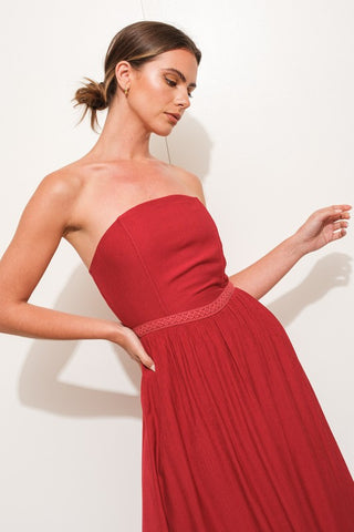 The Mandy Strapless Bustier Maxi Dress