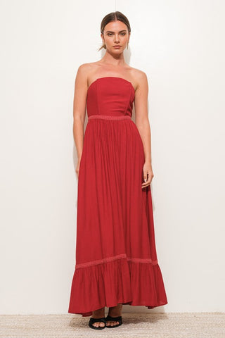 The Mandy Strapless Bustier Maxi Dress