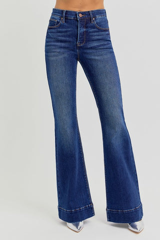 The Trisha Tummy Control High Rise Flare Elastic Band Jeans