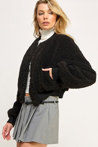 The Debbie Fuzzy Bomber Jacket – Women's Cozy Outerwear