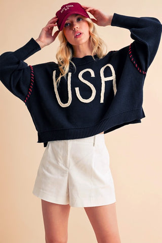 The Betsy USA Patriotic Women's Sweater