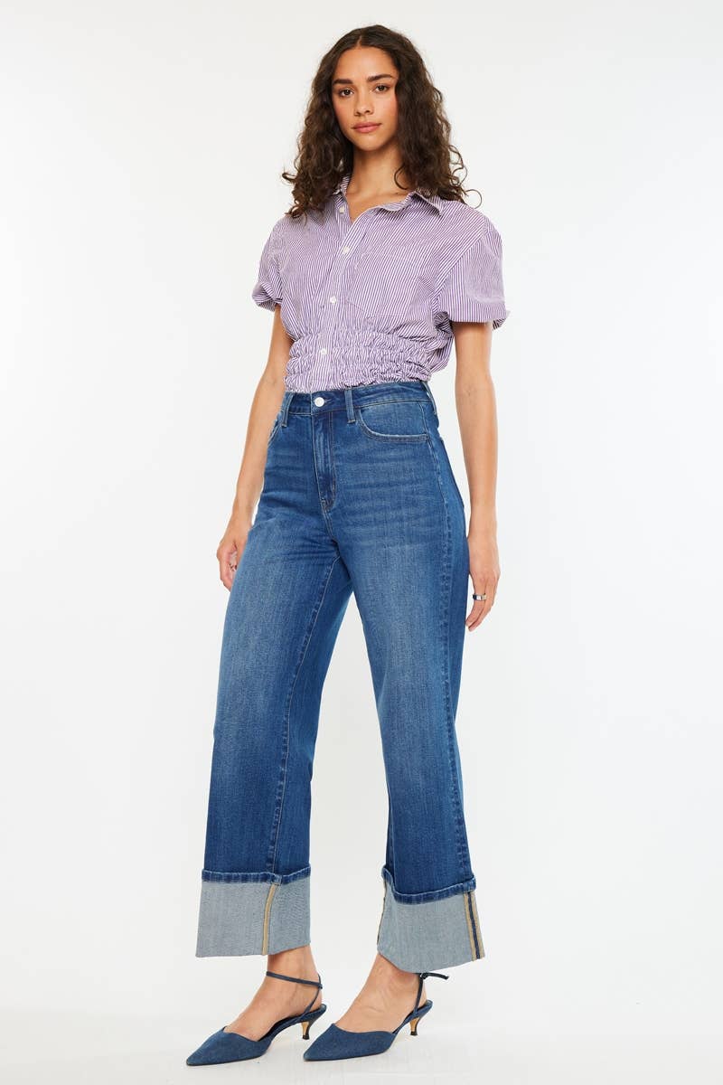 The Sheridan Cuffed Wide Leg Jean